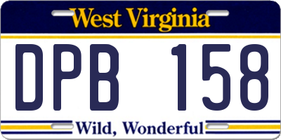 WV license plate DPB158