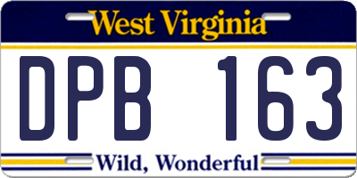 WV license plate DPB163