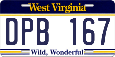 WV license plate DPB167