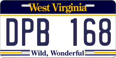 WV license plate DPB168