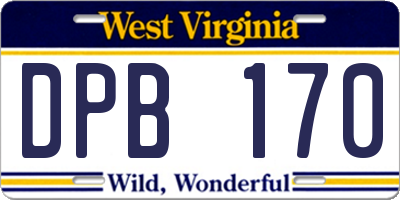 WV license plate DPB170
