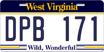 WV license plate DPB171