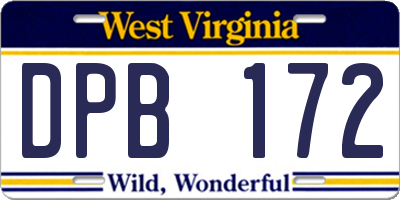 WV license plate DPB172
