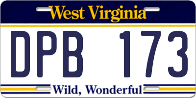 WV license plate DPB173