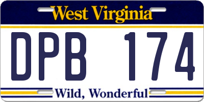 WV license plate DPB174