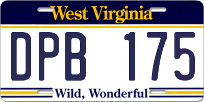 WV license plate DPB175