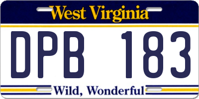 WV license plate DPB183