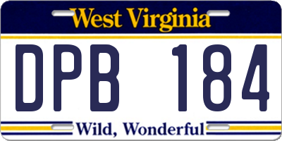 WV license plate DPB184