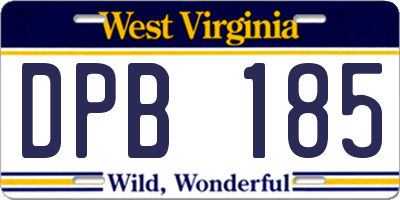 WV license plate DPB185