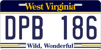 WV license plate DPB186