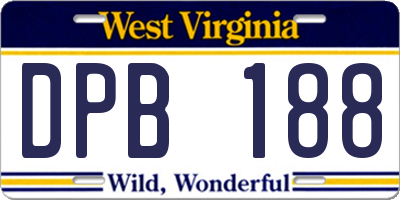 WV license plate DPB188