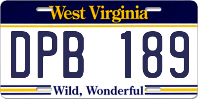 WV license plate DPB189