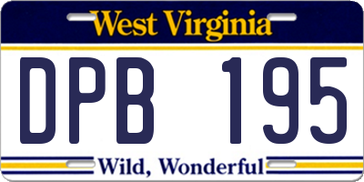 WV license plate DPB195