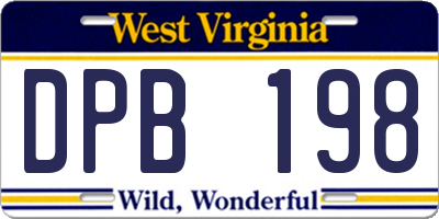 WV license plate DPB198