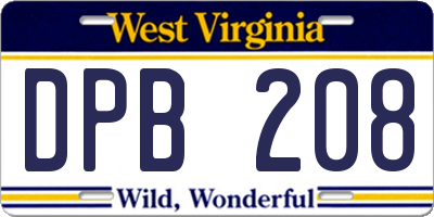 WV license plate DPB208