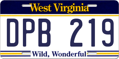 WV license plate DPB219