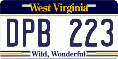WV license plate DPB223