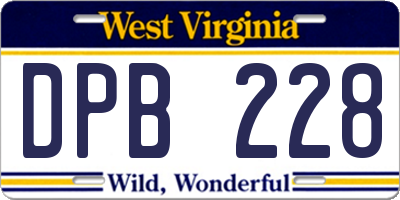 WV license plate DPB228