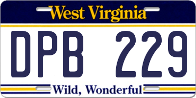 WV license plate DPB229
