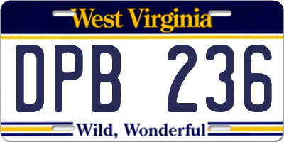 WV license plate DPB236