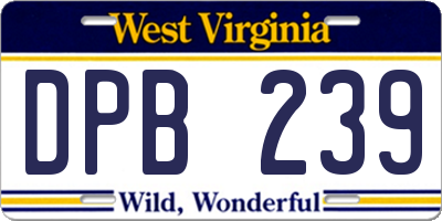 WV license plate DPB239