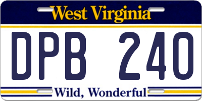 WV license plate DPB240