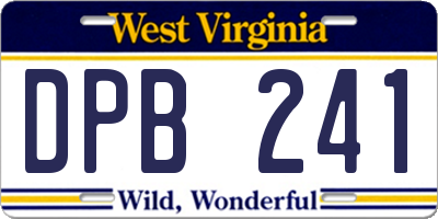 WV license plate DPB241