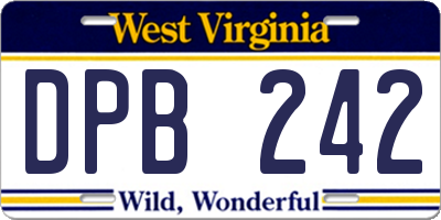 WV license plate DPB242