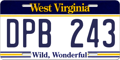 WV license plate DPB243