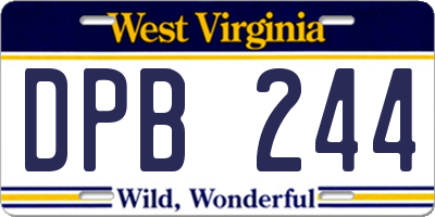 WV license plate DPB244