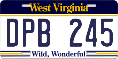 WV license plate DPB245