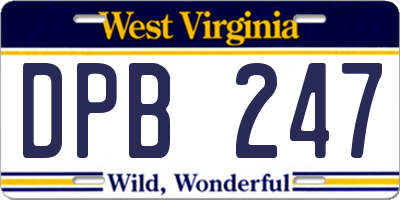 WV license plate DPB247