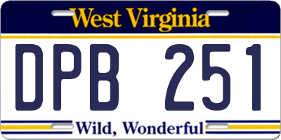 WV license plate DPB251