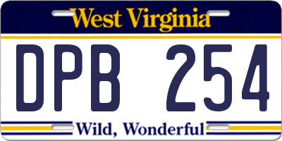 WV license plate DPB254