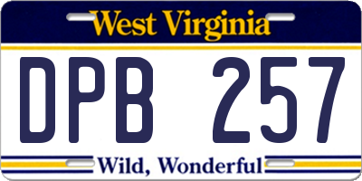 WV license plate DPB257