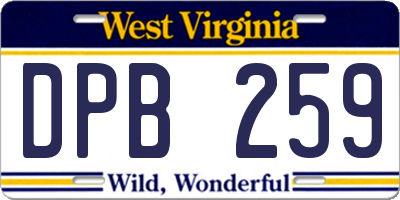 WV license plate DPB259