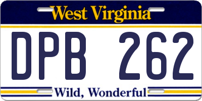 WV license plate DPB262