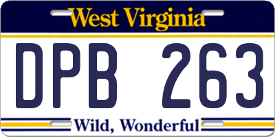 WV license plate DPB263