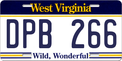 WV license plate DPB266