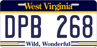 WV license plate DPB268