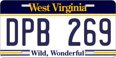 WV license plate DPB269