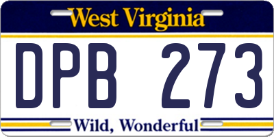WV license plate DPB273