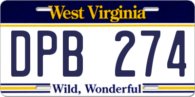 WV license plate DPB274