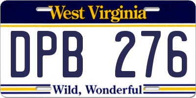 WV license plate DPB276