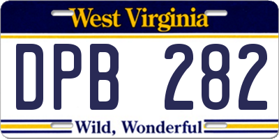 WV license plate DPB282