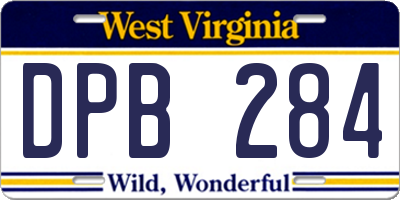 WV license plate DPB284