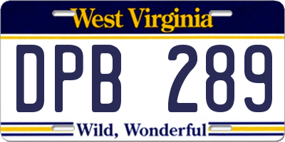 WV license plate DPB289