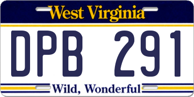 WV license plate DPB291