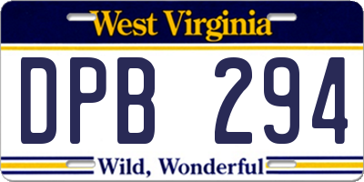 WV license plate DPB294