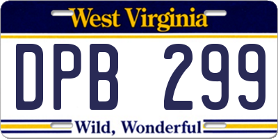 WV license plate DPB299